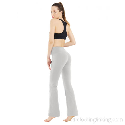 Mga pantalon ng itim na butas na bootcut yoga